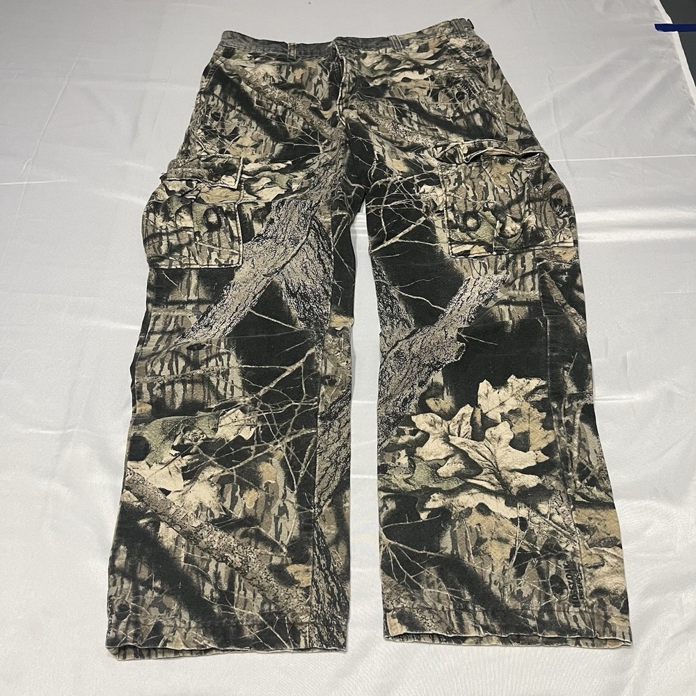 Vtg Mossy Oak Cargo Pants Mens M Break Up Camo Relaxed Outdoor Utility USA Made